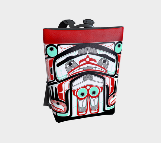 Vegan Leather Backpack- Haida Human rendition