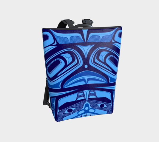 Vegan Leather Backpack- Haida box Fig.60(blue)