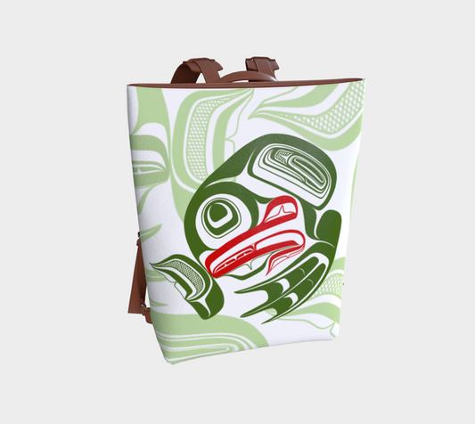 Vegan Leather Backpack- Haida Frog