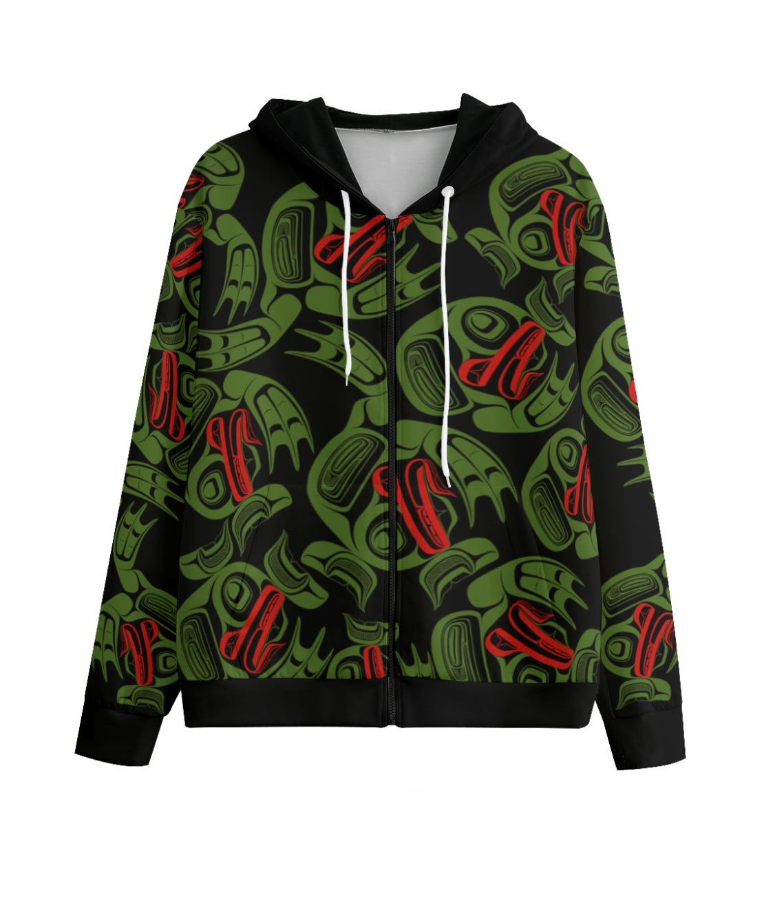 Unisex Zipper Hoodie - Haida Frog Army