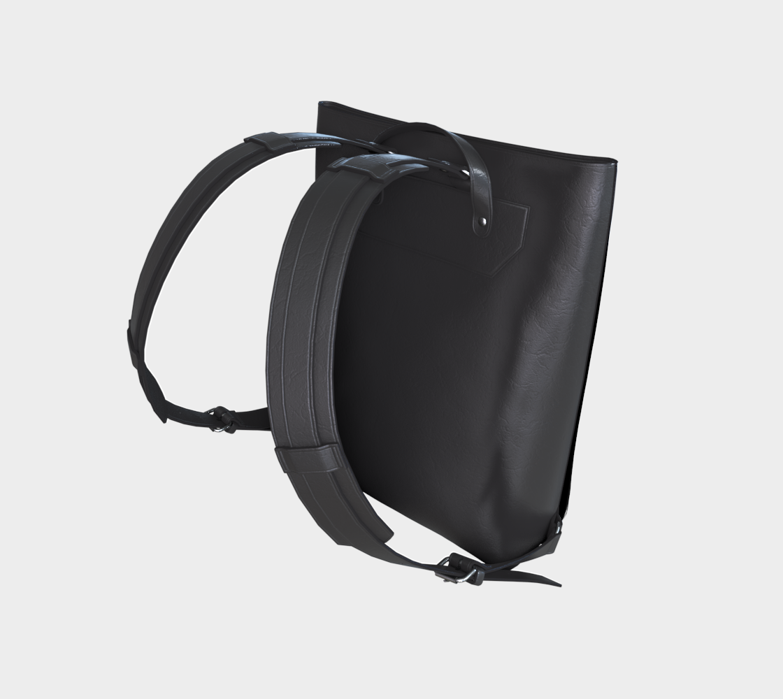 Vegan Leather Backpack -Haida box fig.60(b/w)