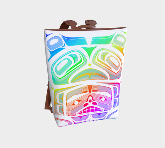 Vegan Leather Backpack- Haida box fig.60(rainbow)