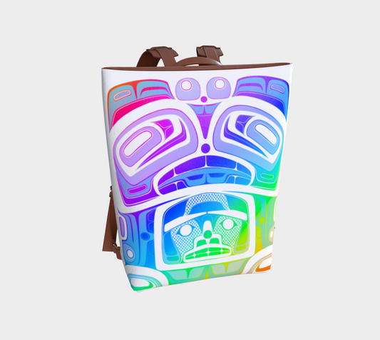 Vegan Leather Backpack -Haida box fig.60(rainbowV2)