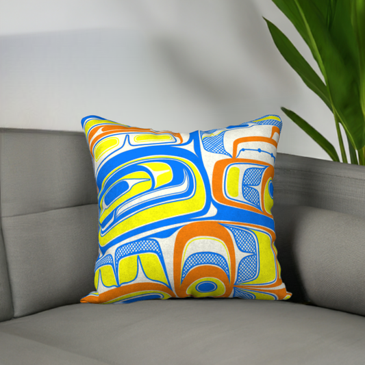 18"x18" Pillow Case - Box Design (orange)