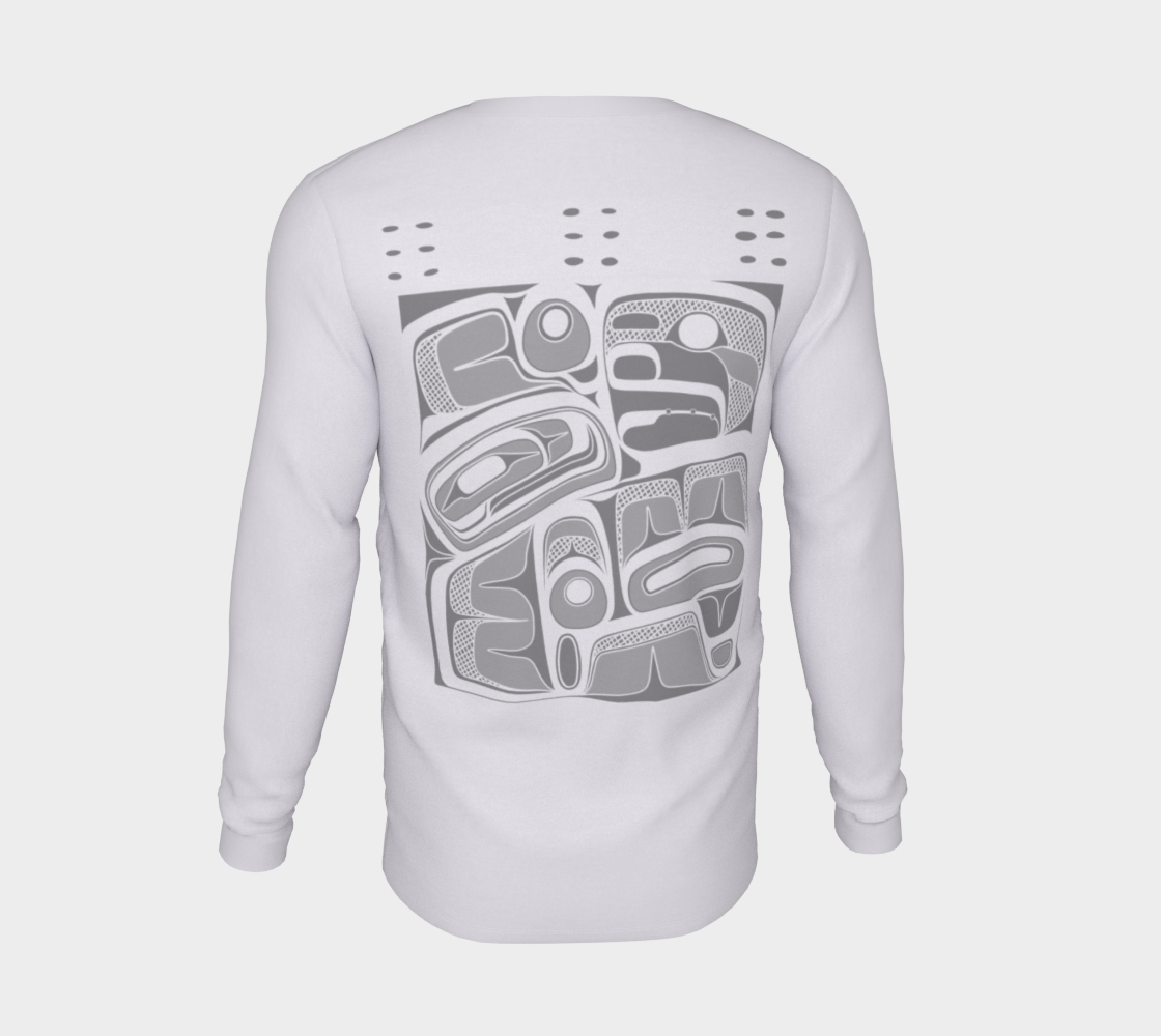 Long Sleeve Tee -Box Design ( white)