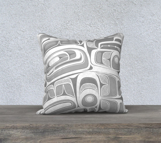18"x18" Pillow Case - Box Design (white)