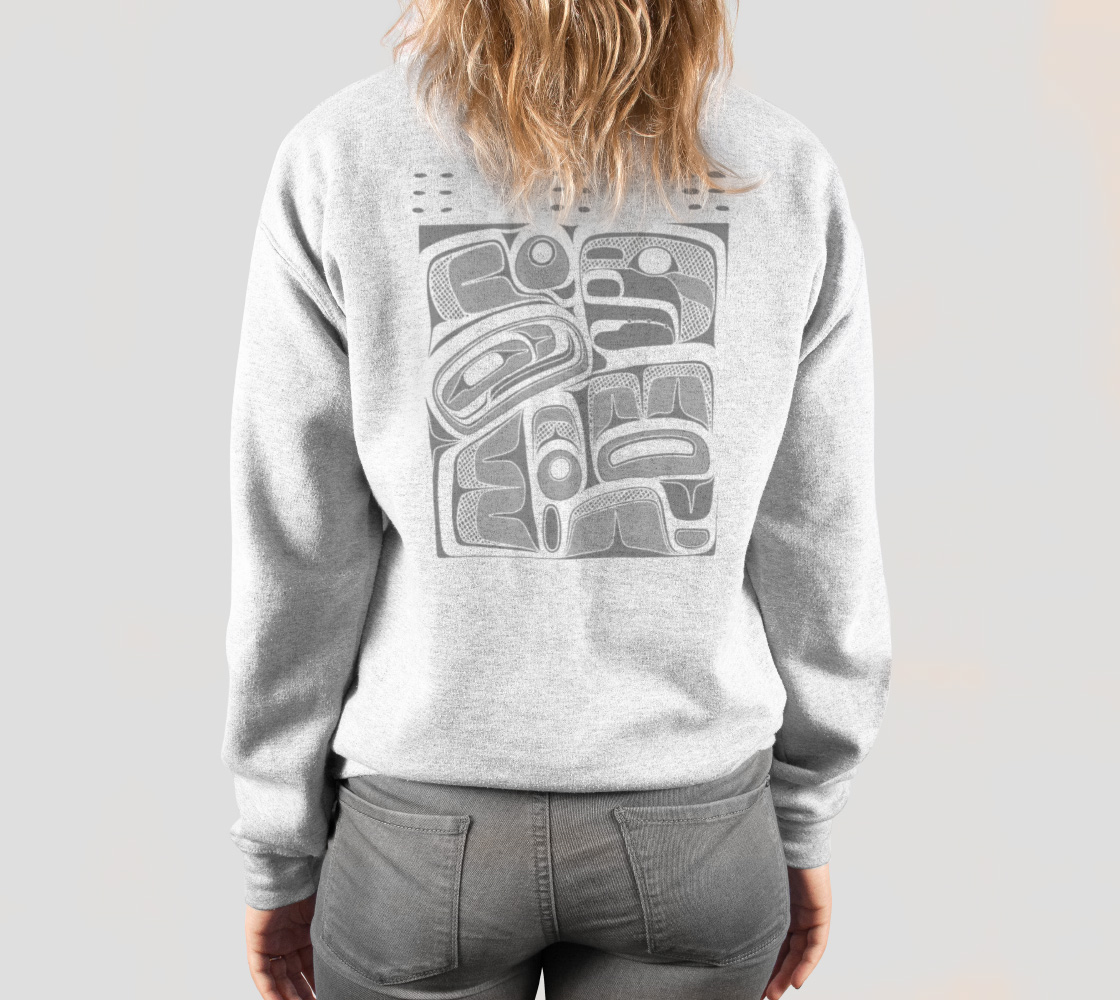 Crewneck Sweatshirt - Haida Box Design (white)