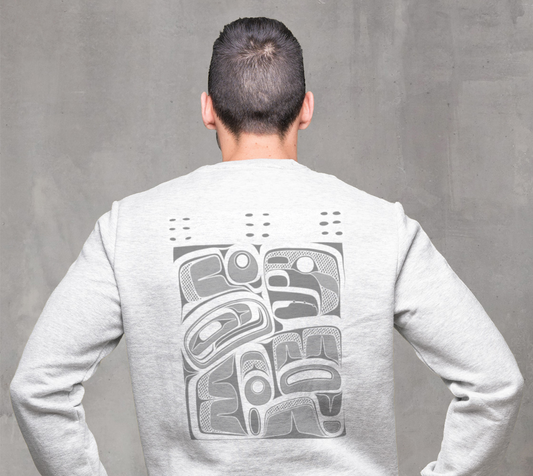 Crewneck Sweatshirt - Haida Box Design (white)