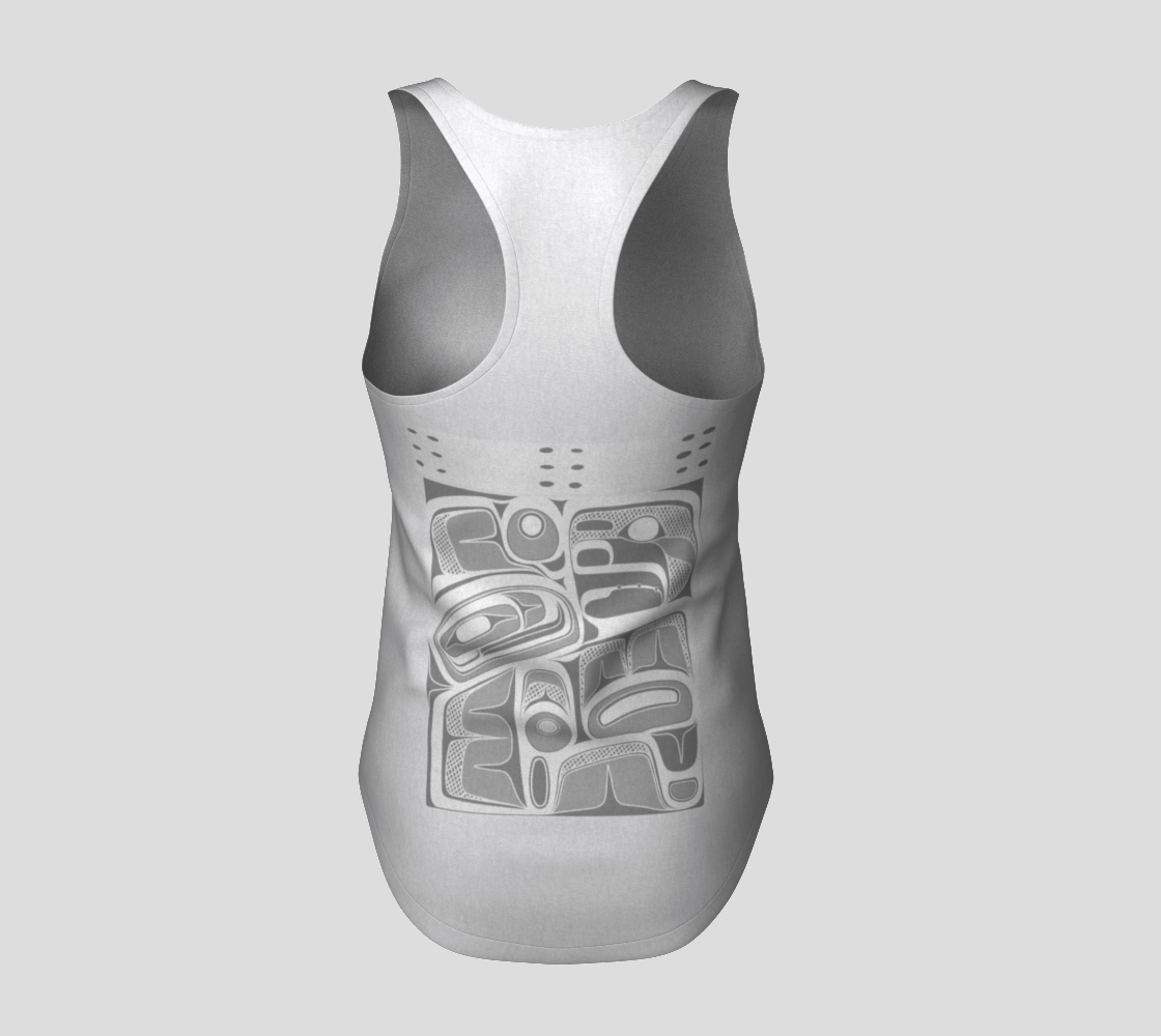 Racerback Tank Top - Haida Box Design (white)