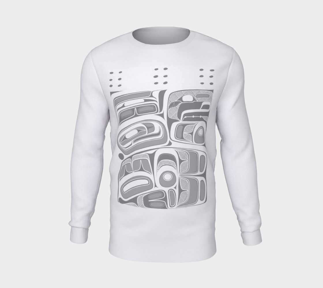 Long Sleeve Tee -Box Design ( white)