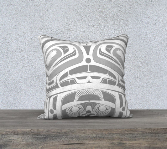 18" x 18" Pillow Case - Haida Box Fig.60 (White)