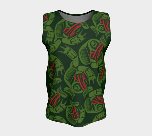 Loose Tank Top - Haida Frog Army (green)