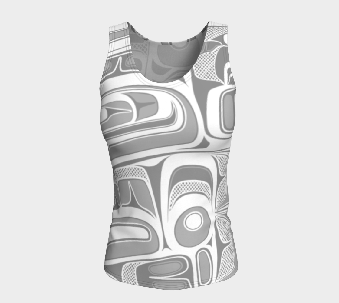 Fitted Tank Top - Box Design (white)