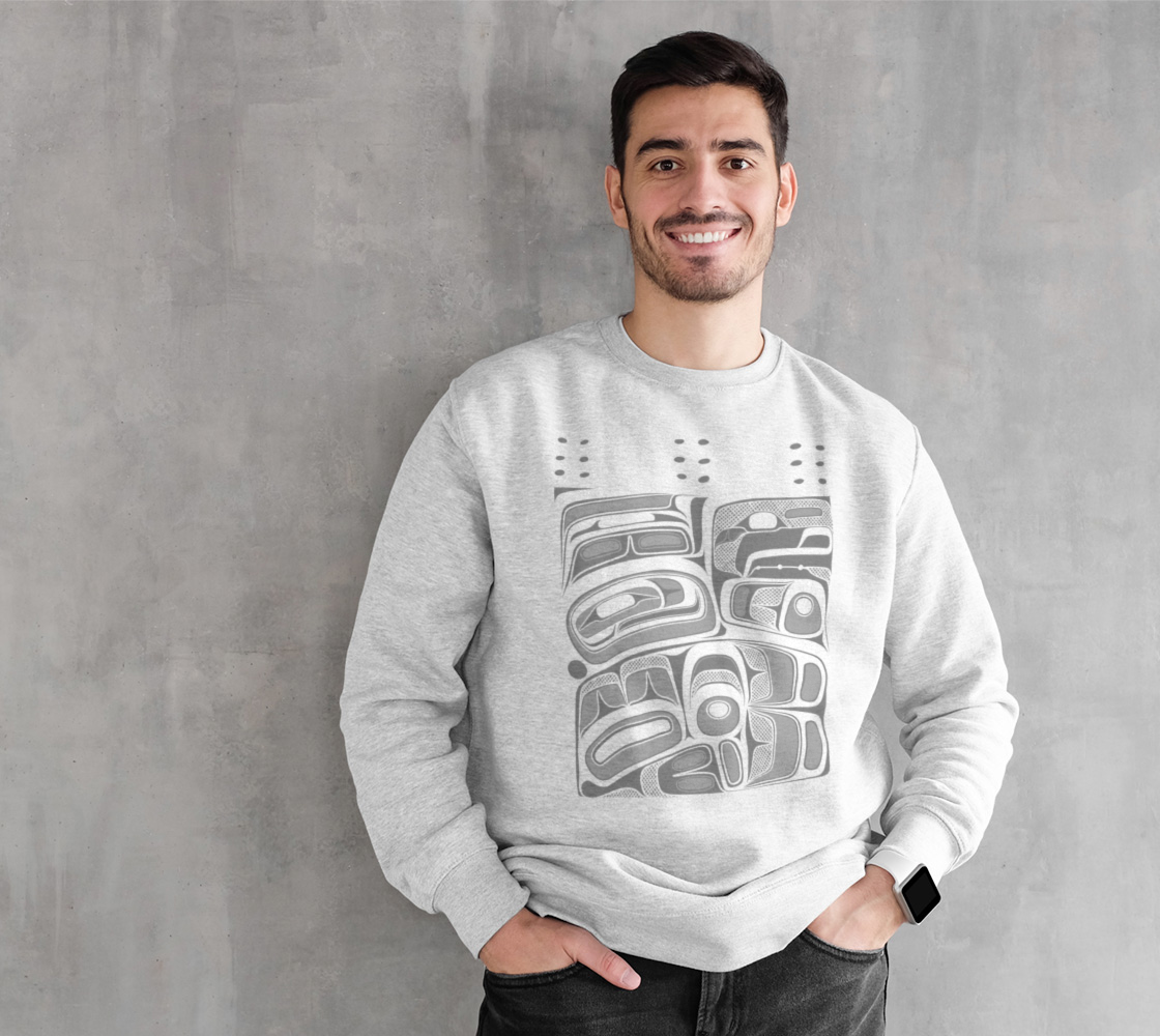 Crewneck Sweatshirt - Haida Box Design (white)