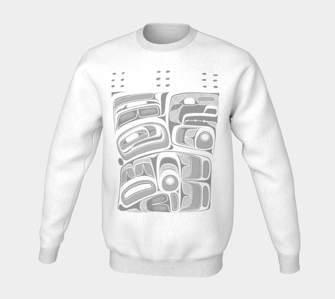 Crewneck Sweatshirt - Haida Box Design (white)