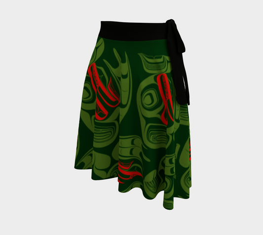 Wrap Skirt - Haida Frog Army (large/green)
