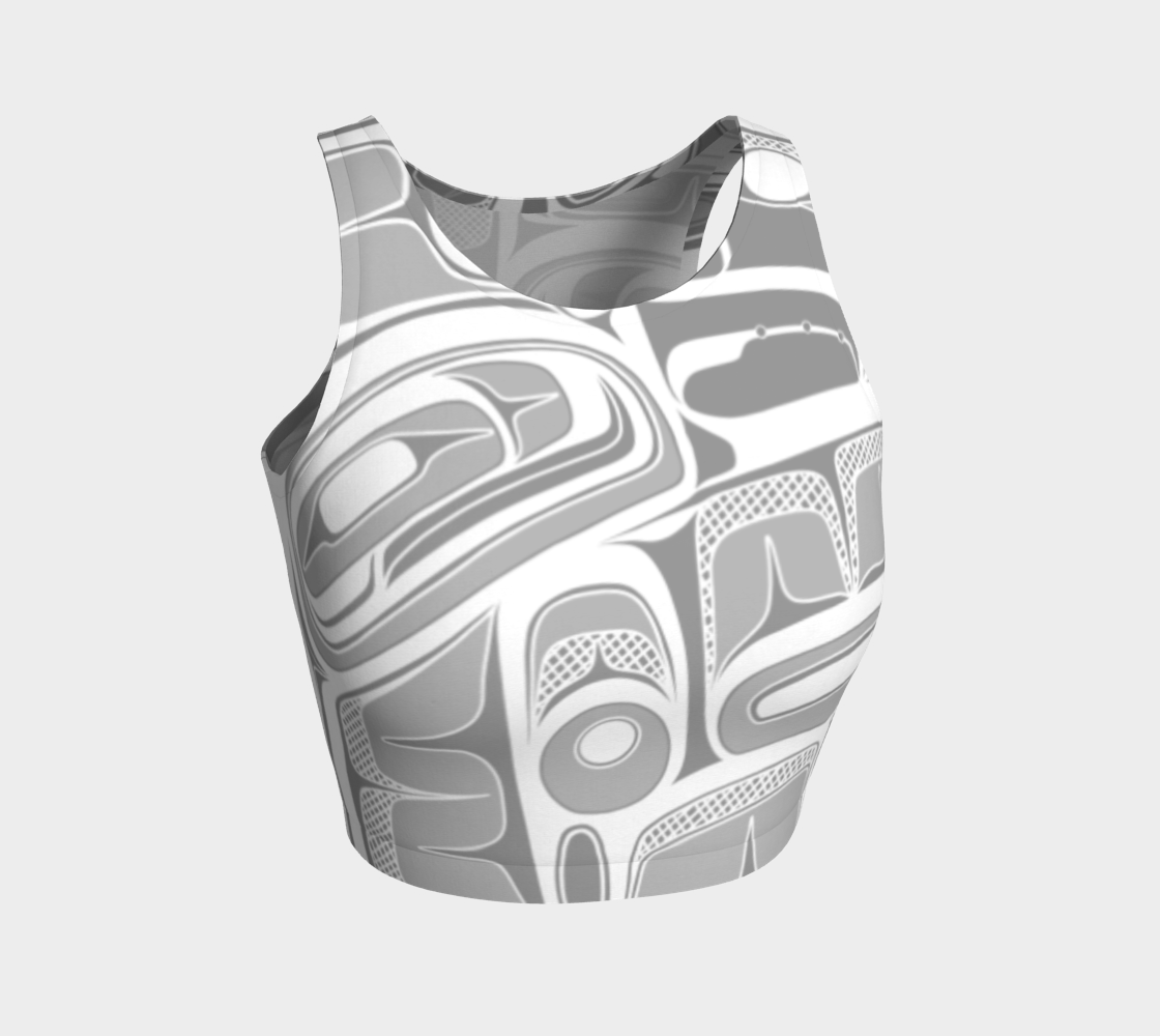 Athletic Crop Top Box Design white X Small