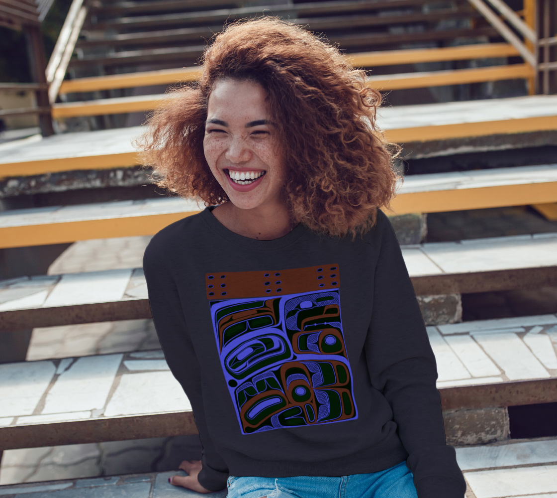 Crewneck Sweatshirt - Haida Box Design (neg)