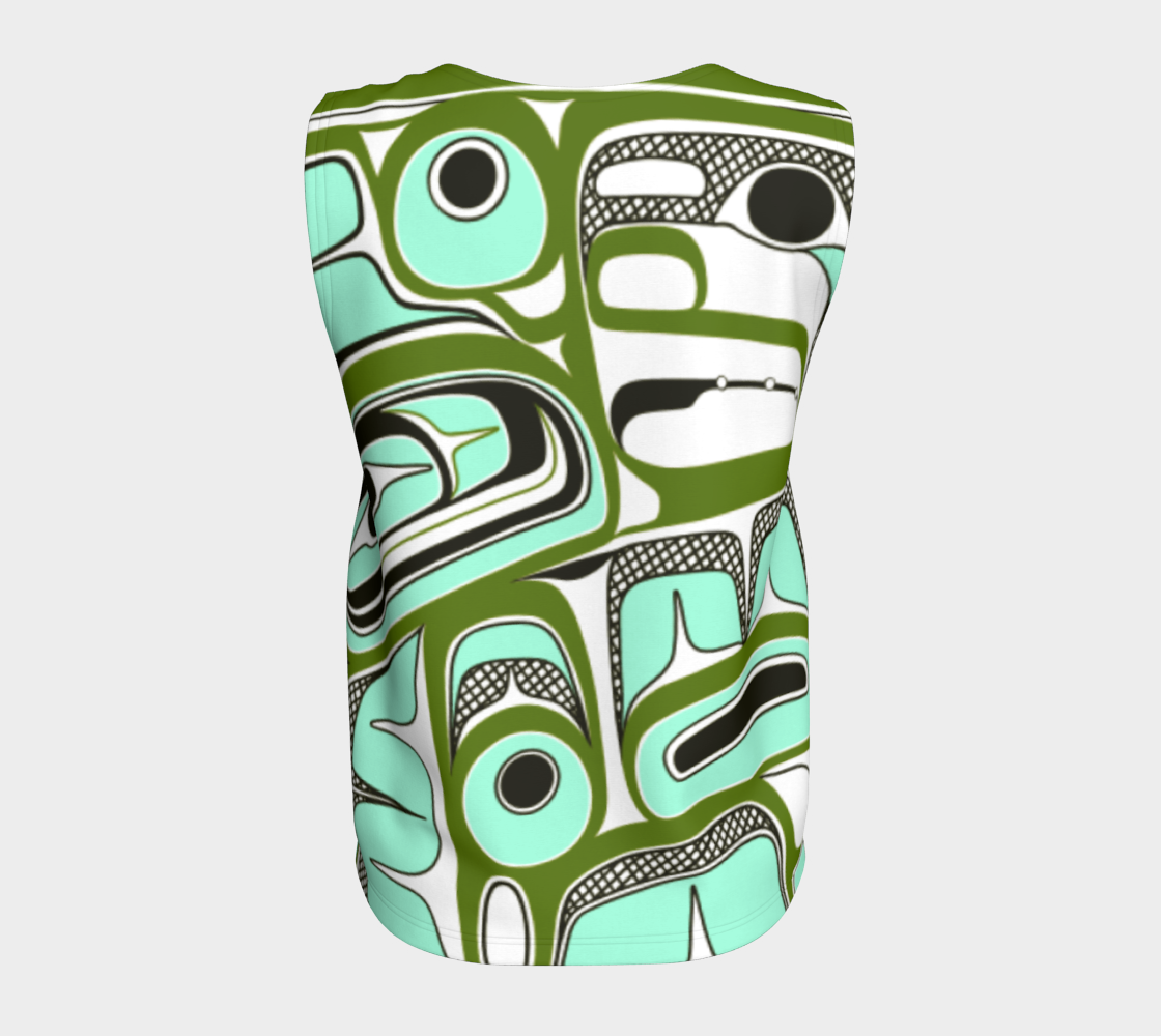 Loose Tank Top - Box Design (green)