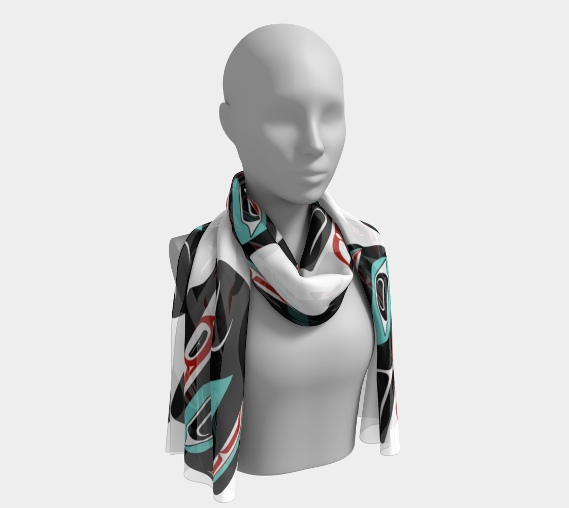 Long Scarf - Haida Raven Head (MED)
