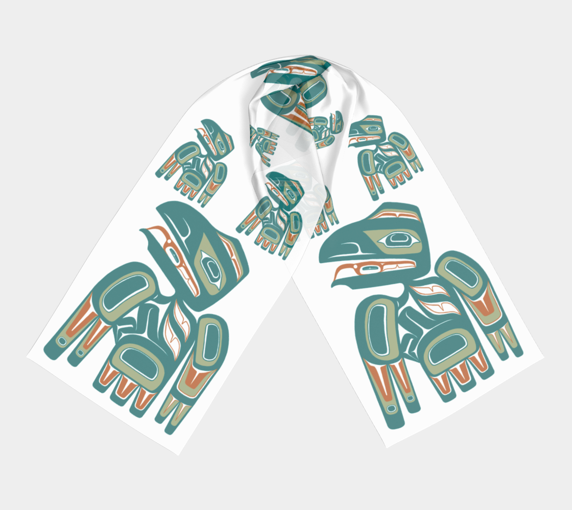 Long Scarf - Haida Raven (TEAL)