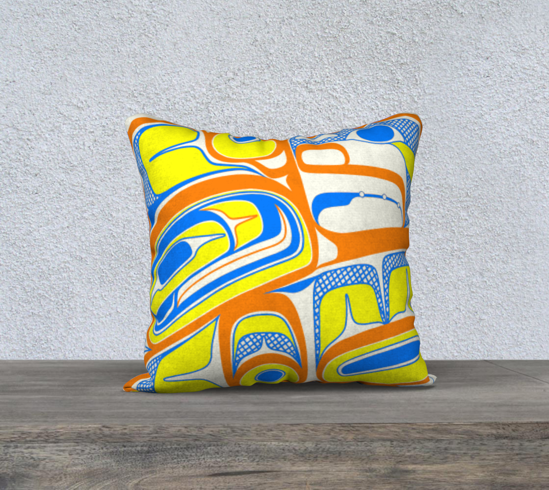 18"x18" Pillow Case - Box Design (orange)