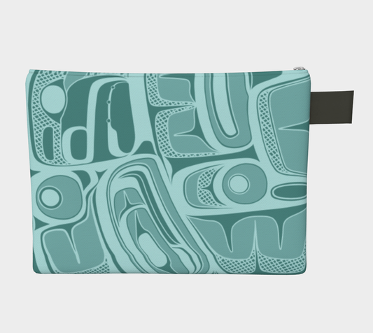 Zipper Carry all - Box Design (teal)