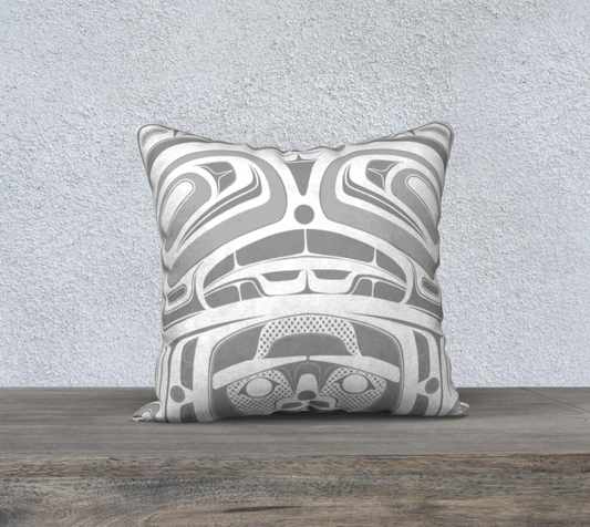 18" x 18" Pillow Case - Haida Box Fig.60 (White)