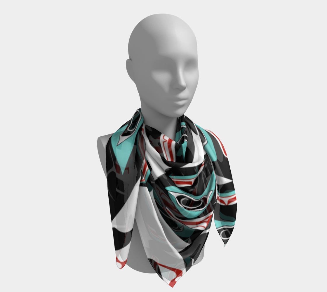 Square Scarf - Haida Raven Head