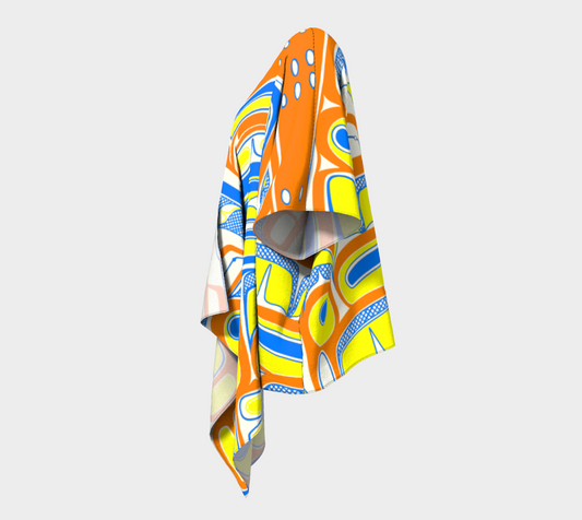Draped Kimono - Box Design (orange)