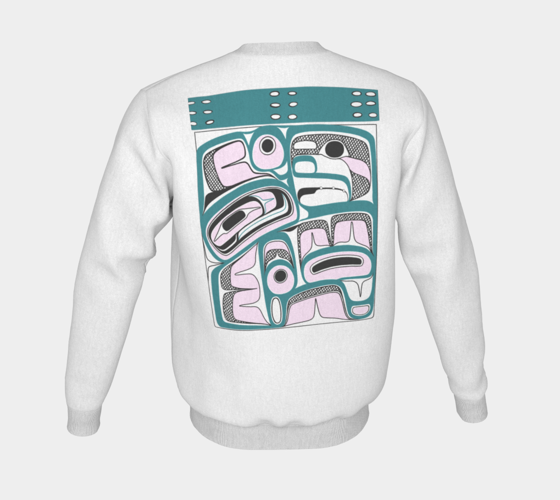 Crewneck Sweatshirt -Haida Box Design (teal)