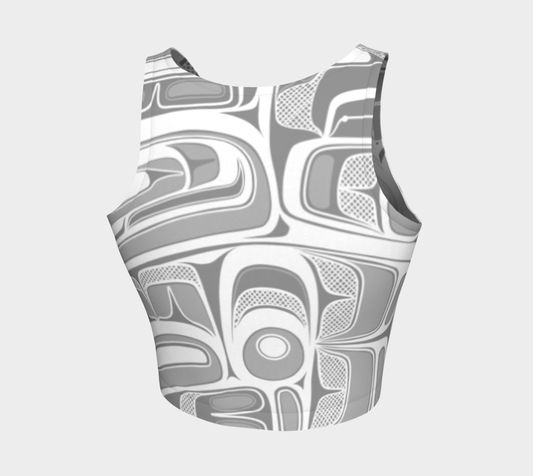 Athletic Crop Top - Box Design (white)