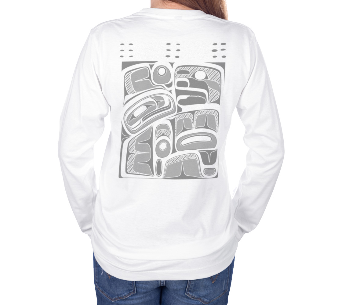 Long Sleeve Tee -Box Design ( white)