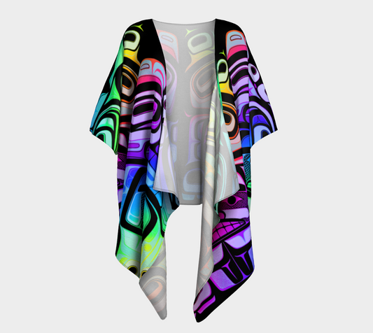 Draped kimono - Haida box fig.60 (rainbow/black)