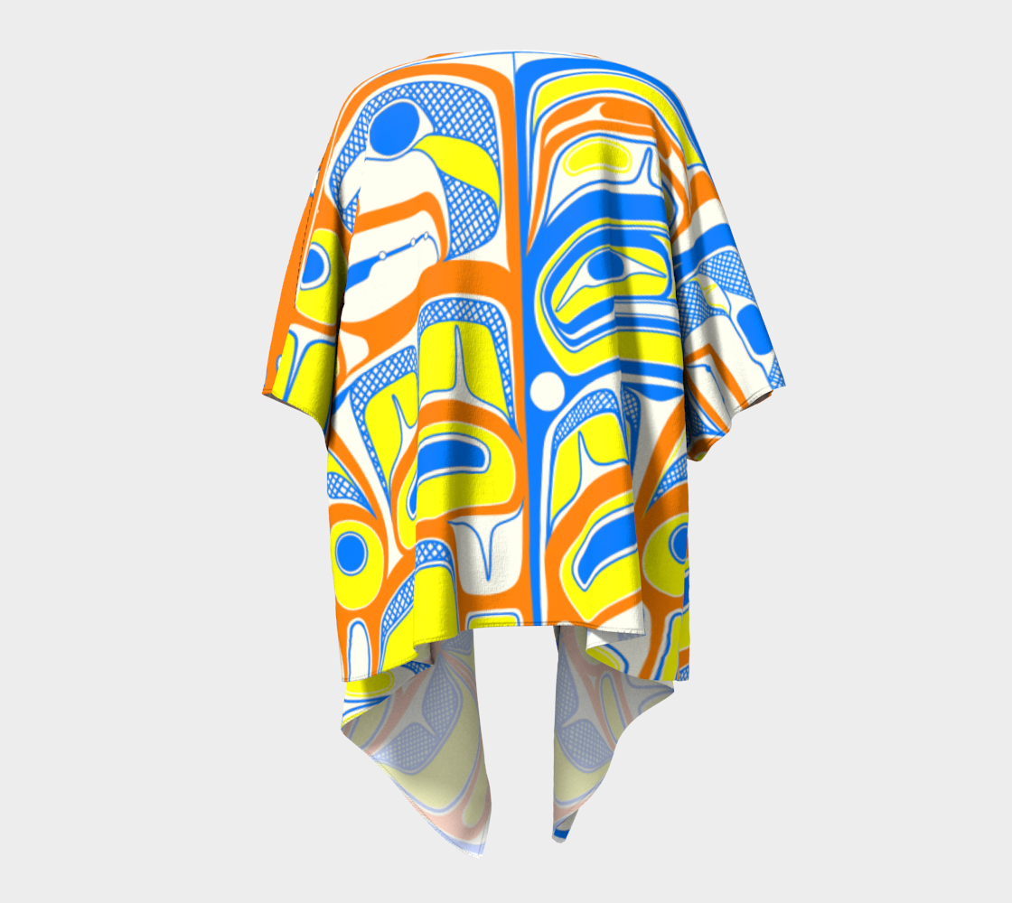 Draped Kimono - Box Design (orange)