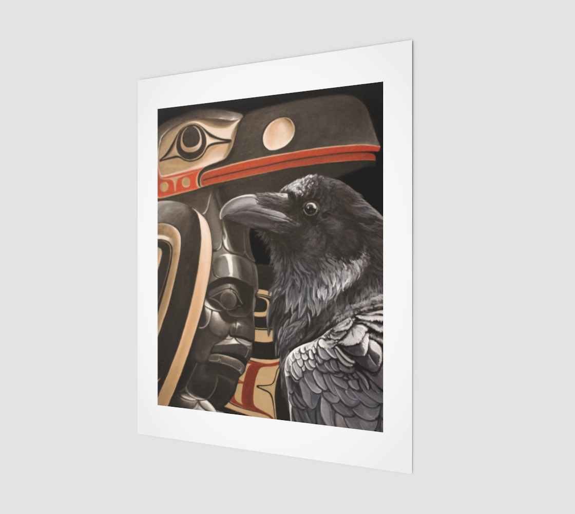 (11" x 14") Art Print - Raven and James Hart's Celebration of Bill Reid Pole
