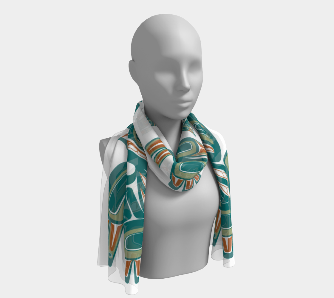 Long Scarf - Haida Raven (TEAL)