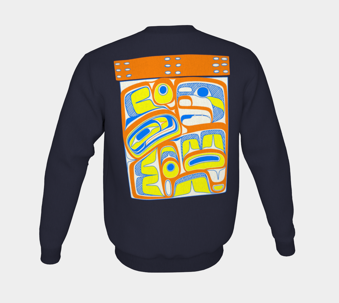 Crewneck Sweatshirt - Haida box design (orange)