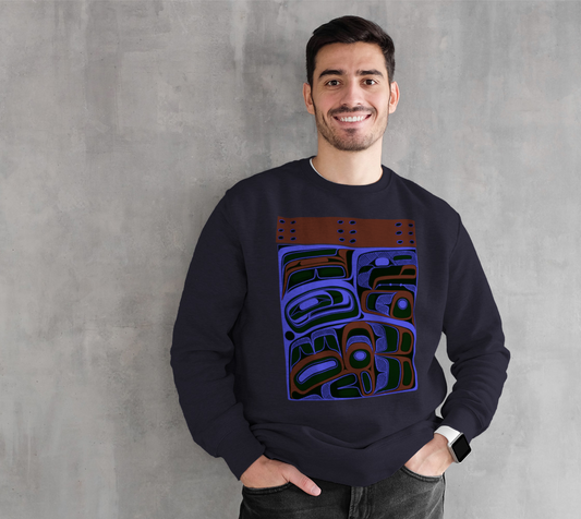Crewneck Sweatshirt - Haida Box Design (neg)