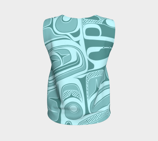 Loose Tank Top - Box Design (teal)