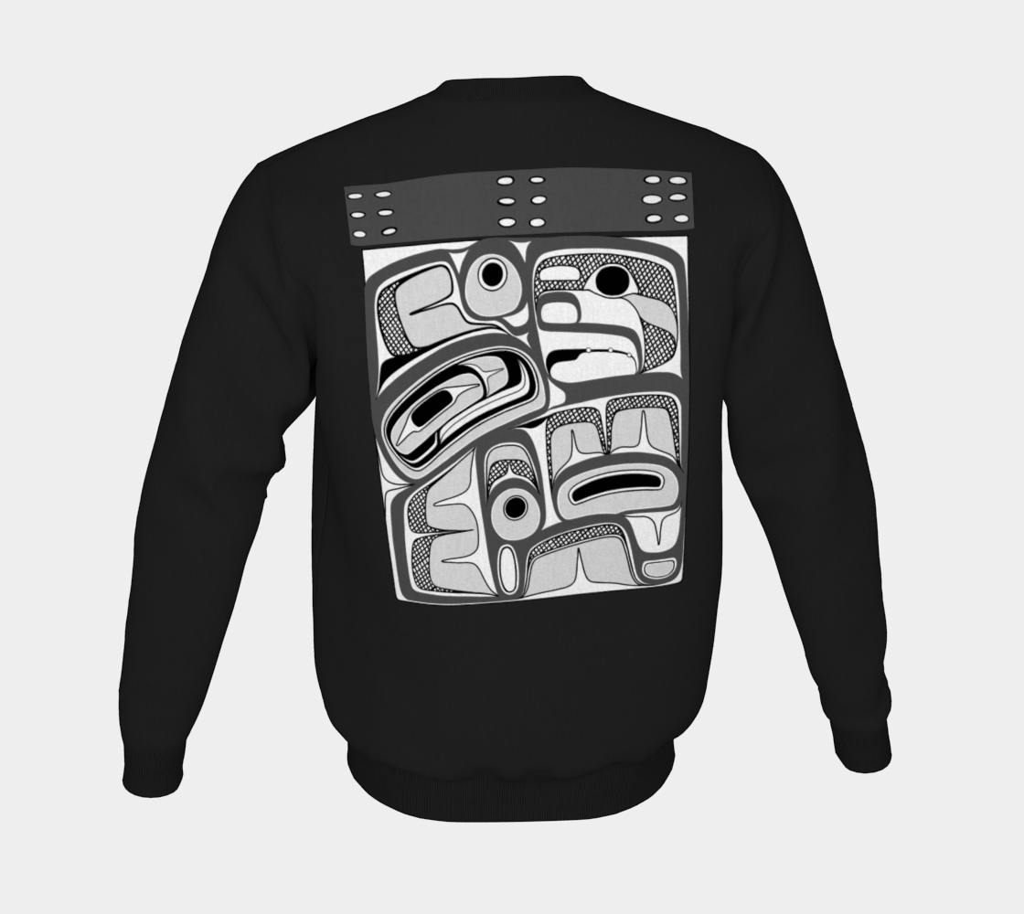 Crewneck Sweatshirt -Haida box design (b/w)