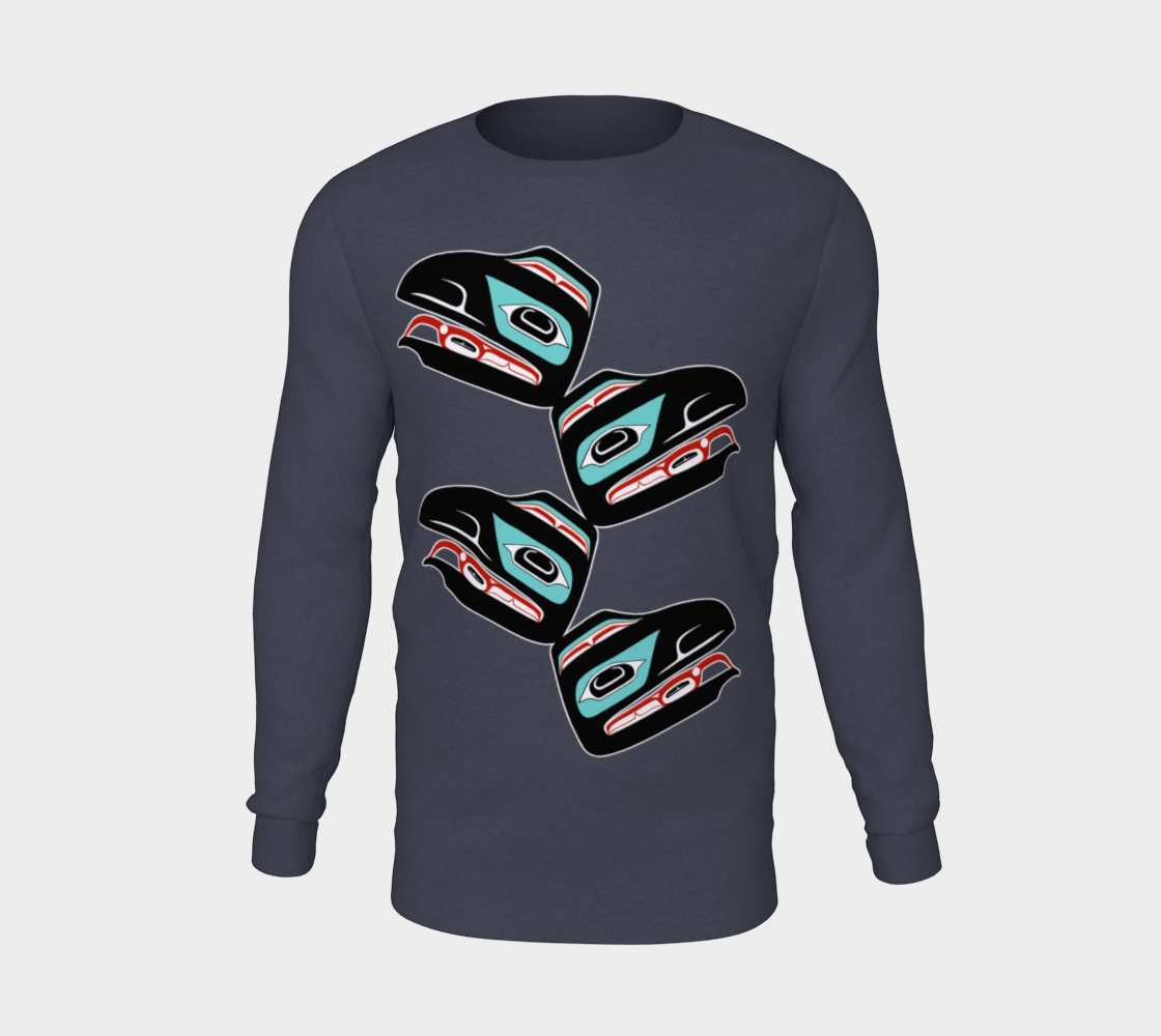 Long Sleeve Tee - Haida Raven (front/back)