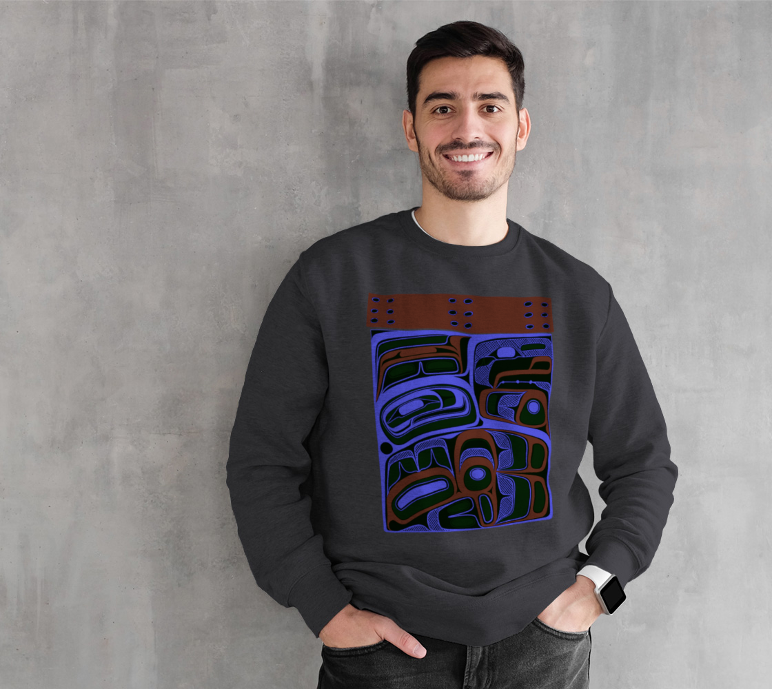 Crewneck Sweatshirt - Haida Box Design (neg)