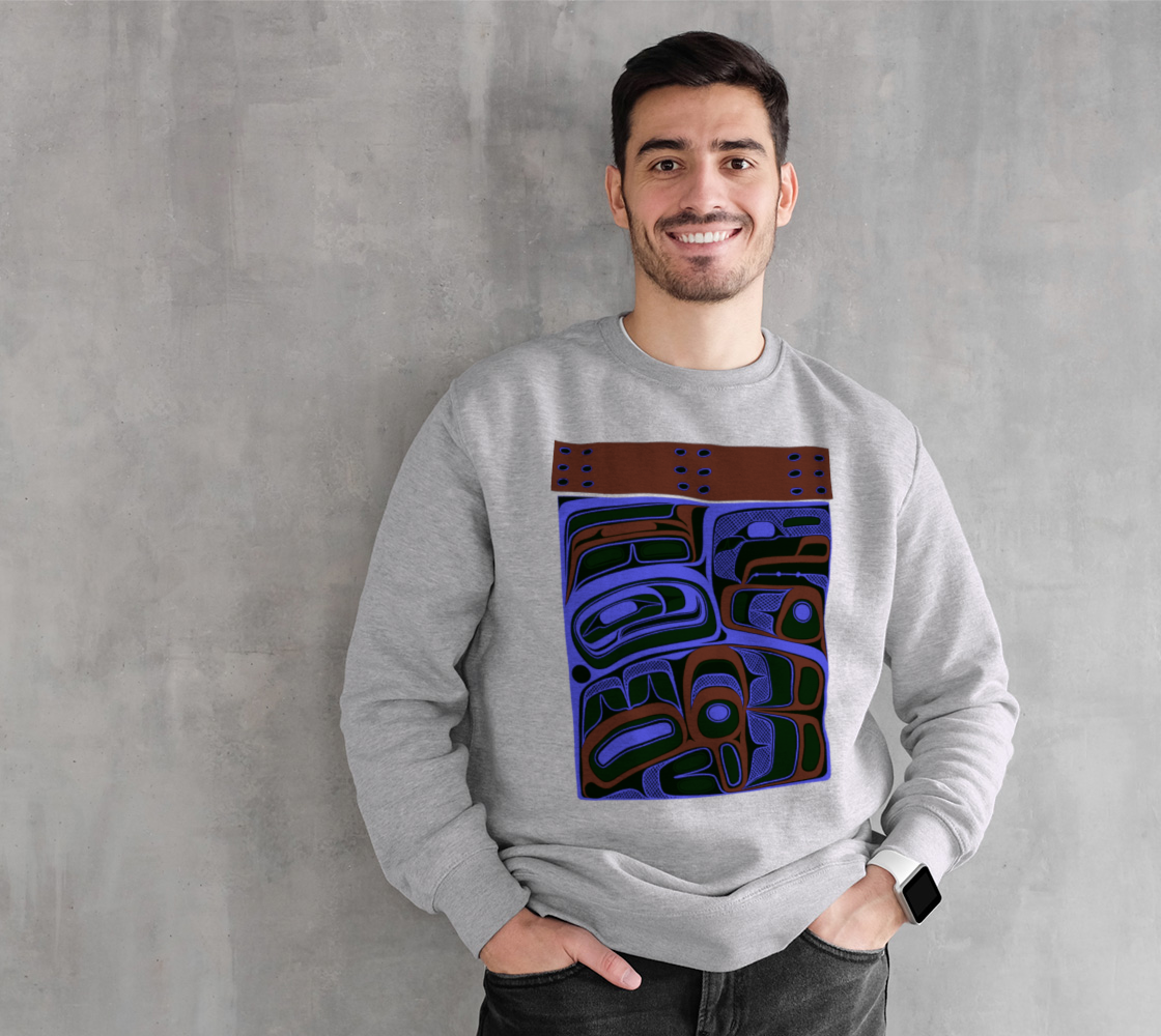 Crewneck Sweatshirt - Haida Box Design (neg)