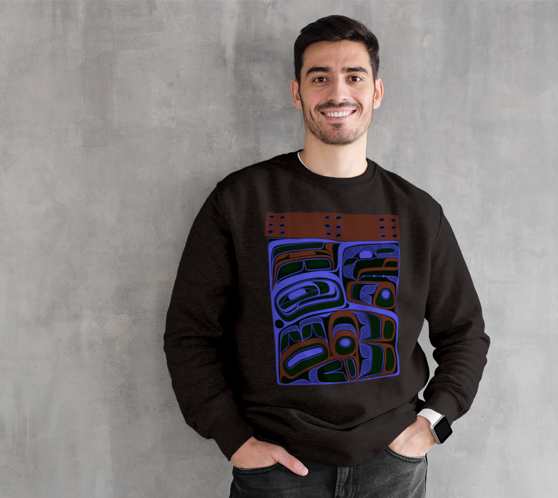 Crewneck Sweatshirt - Haida Box Design (neg)