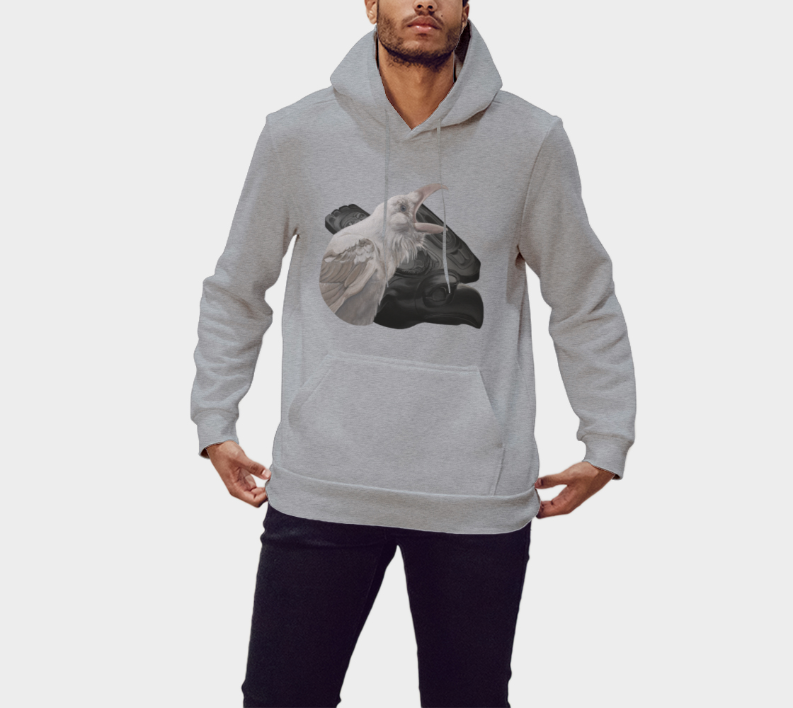 Pullover Hoodie - White Raven