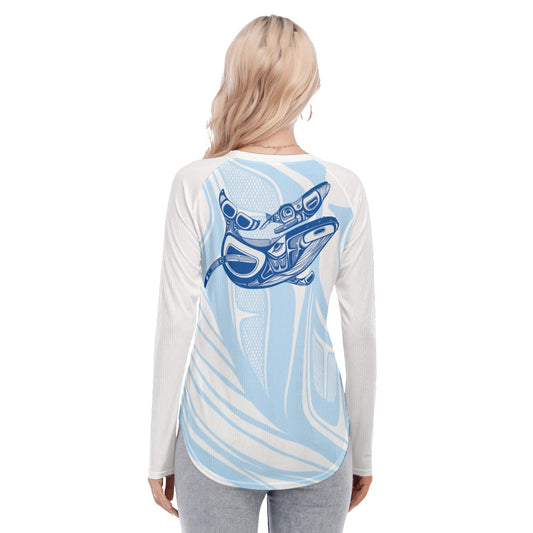 Women's Blouse - Haida Humpback Whales