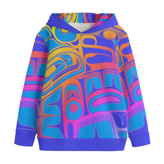 Kid's Pullover Hoodie- Haida Box Design (V2)