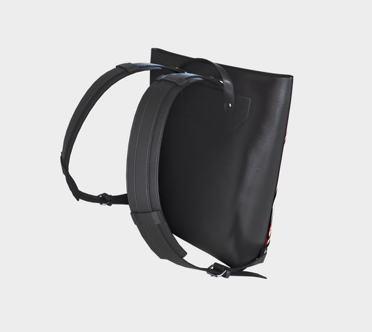Vegan Leather Backpack- Haida Human rendition