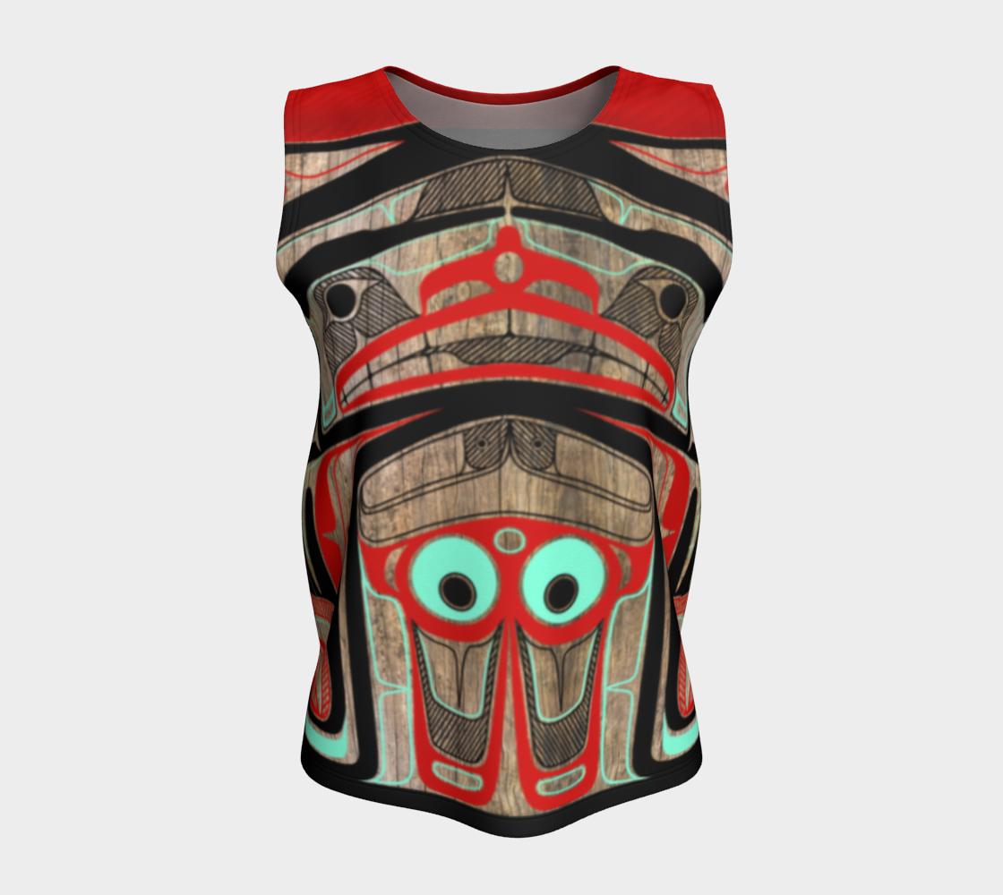 Loose Tank Top- Haida Box Design (Wood Panel)